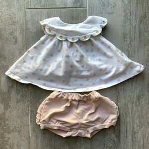 DYLAN & ABBY Baby Girl Outfit Set Top & Bloomers Designer Nordstrom 0-3 Months